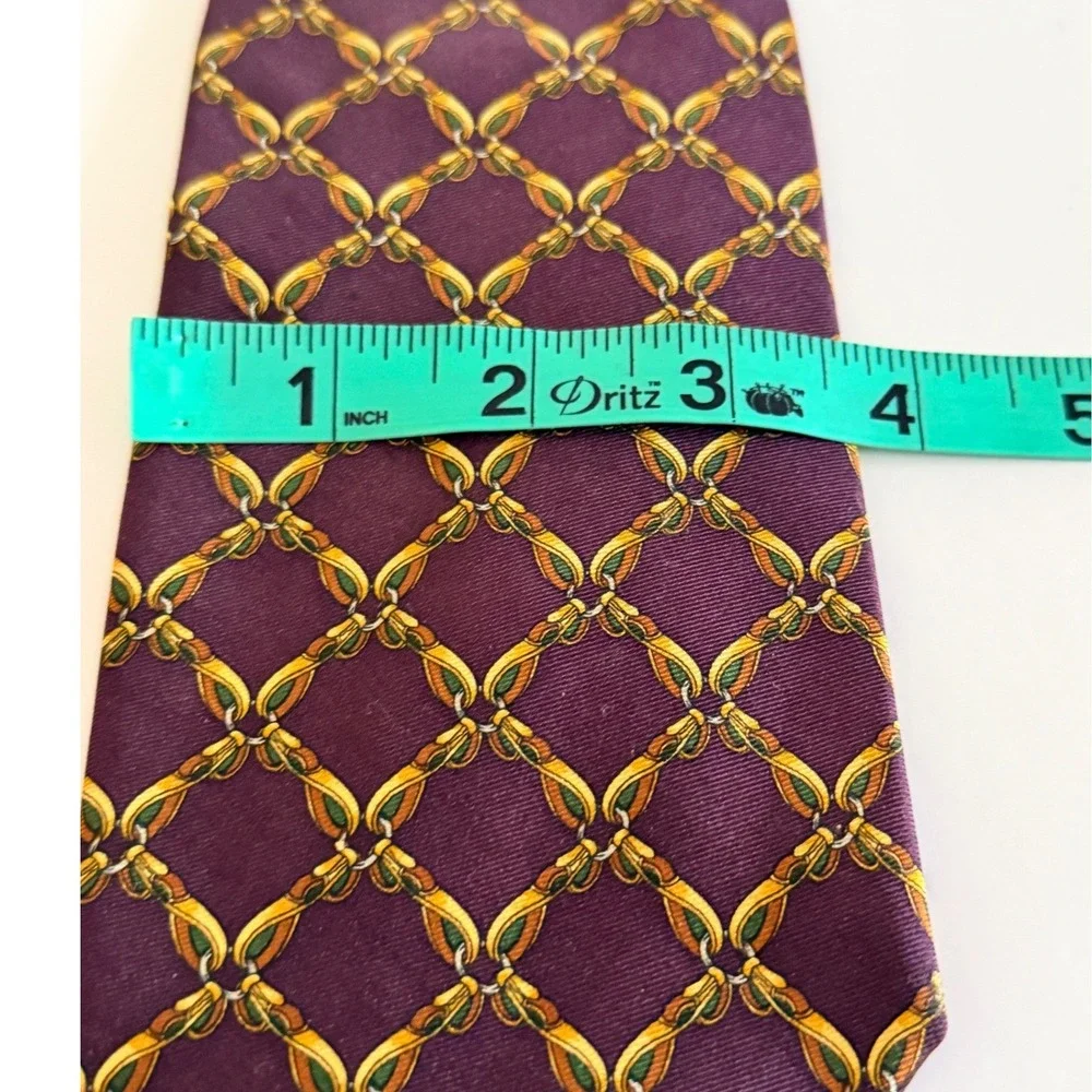 Brooks‎ Brothers Silk Tie Gold Chain Link Pattern Classic Necktie